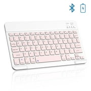 Cimetech Bluetooth Keyboard, Ultra-Slim Wireless Keyboard Quiet Portable Design with Built-in Rechargeable Battery, Fast Charging for IOS, Mac, iPad, Windows and Android 3.0 and Above OS Pink